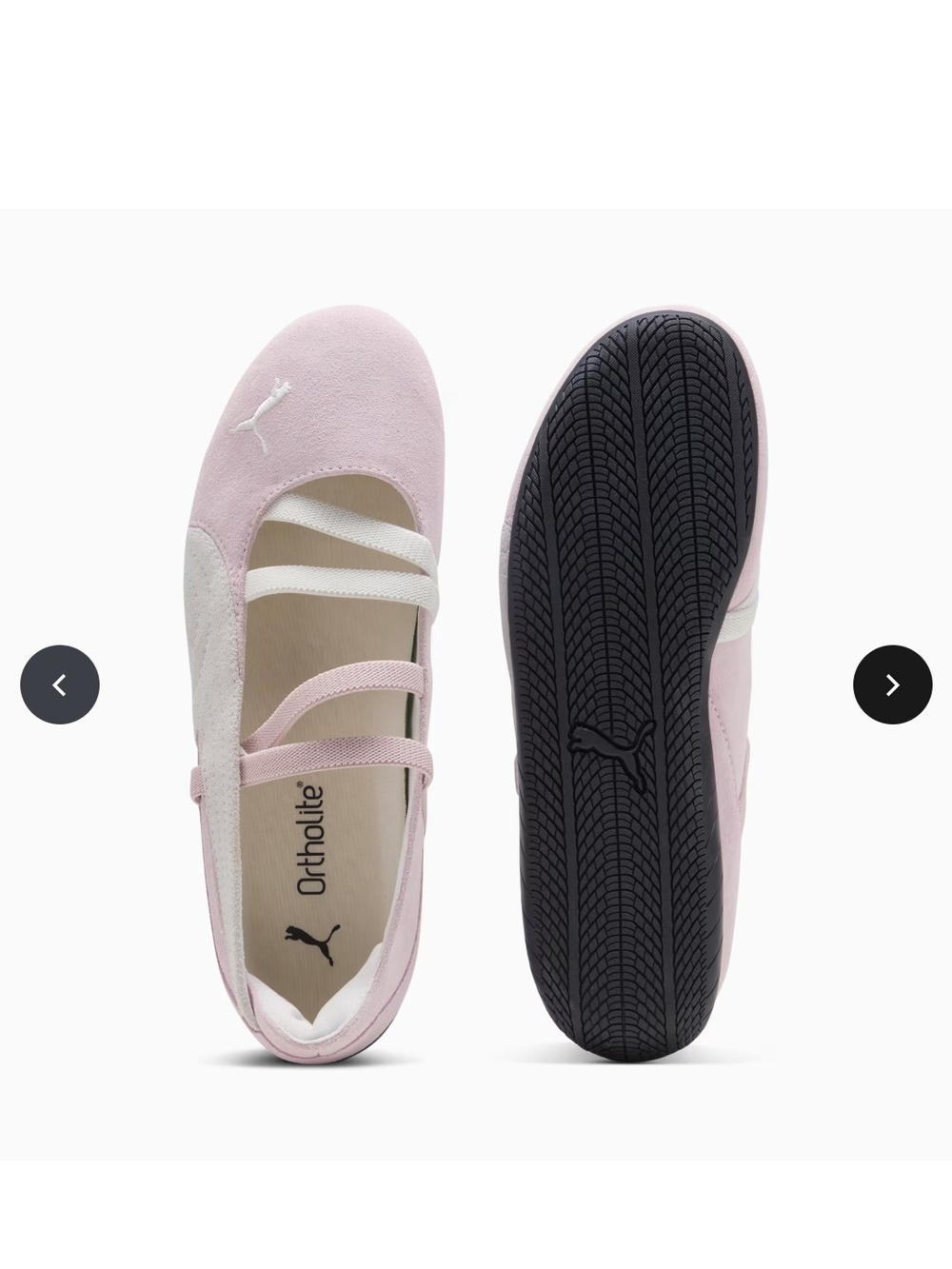 Puma Pink and White Ballet Flats